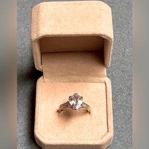 18K Gold/925 Silver 3.8CT DiamondEternity Engagement Weeding Ring